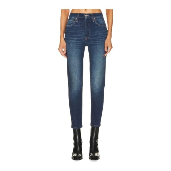 Re/Done 90s High Rise Ankle Crop - Deep Sapphire NWT - Picture 1 of 6